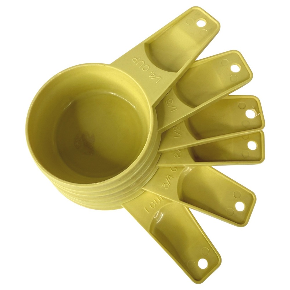 Harvest Gold Tupperware Measuring Cups For Baking Complete Set 6 Vintage Nesting